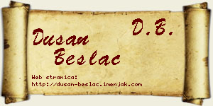 Dušan Beslać vizit kartica